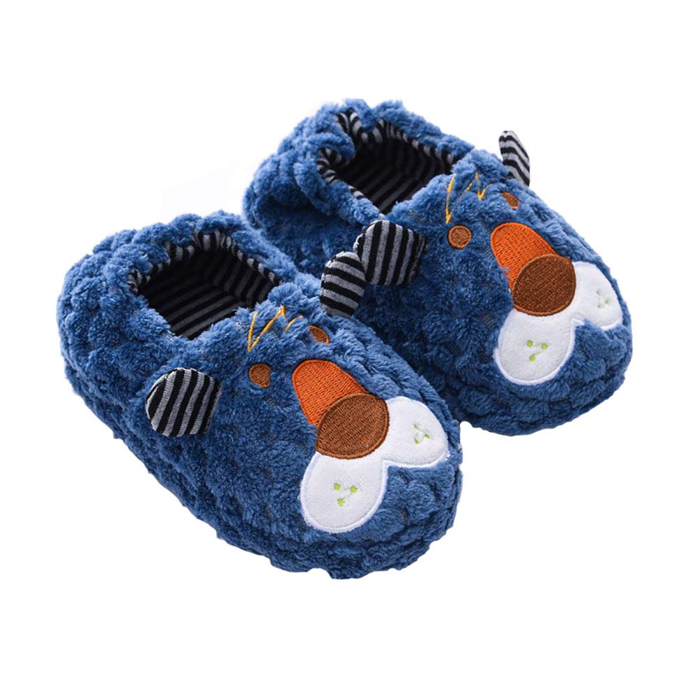Toddler Boys Slippers Cartoon Cute Animals Plush Warm Home Shoes