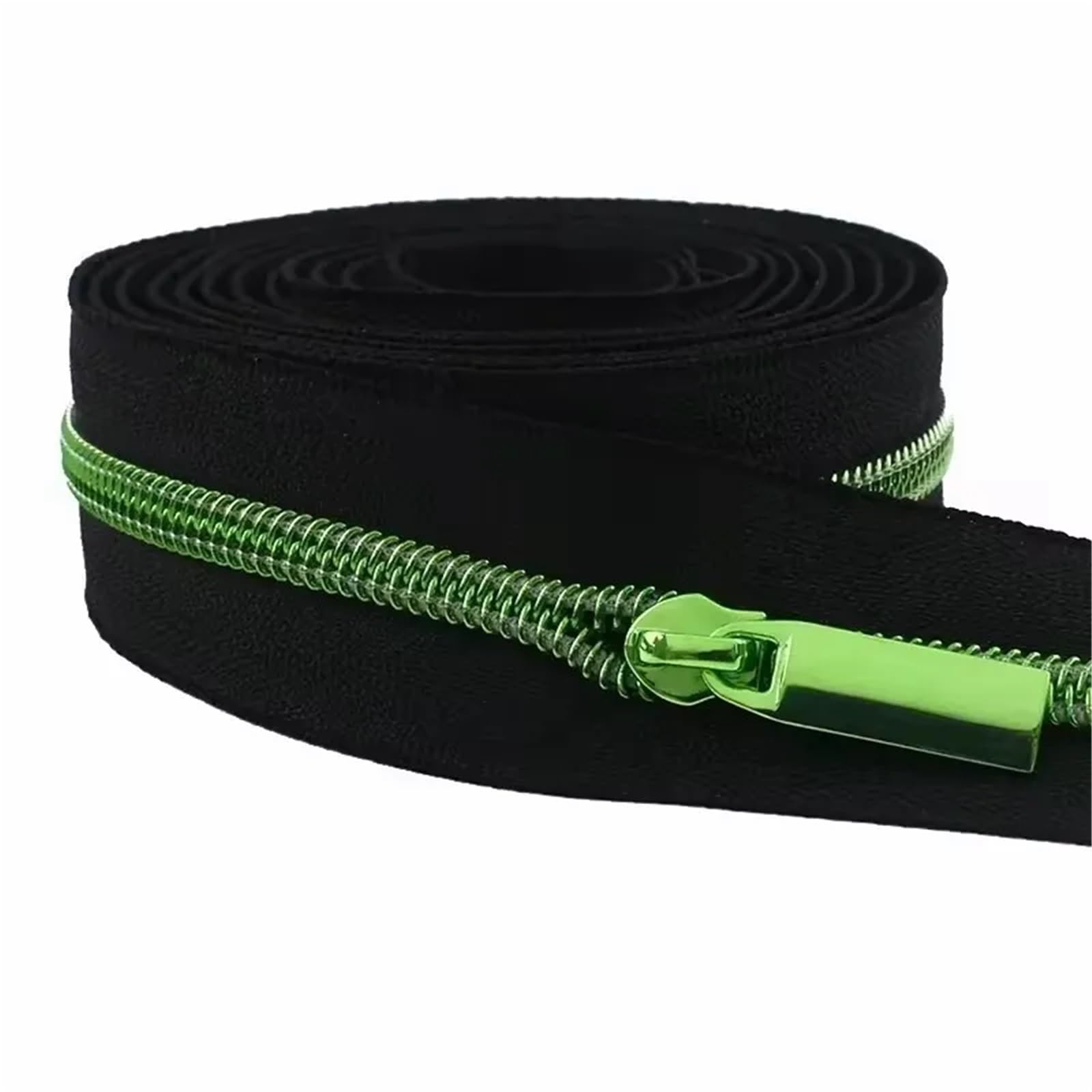 Two Way Separating Zipper, Two Way Zipper 1M Nylon Tape Puller Sewing Bag Clothes Shoe Jacket DIY Multicolor Size 5(KY377ZT148-Green)