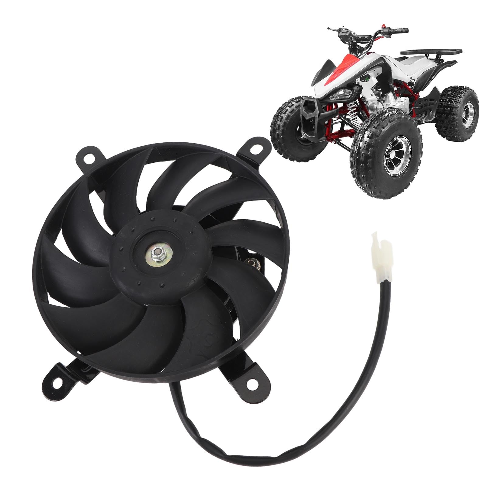 Ventola di raffreddamento per radiatore moto 12V Ventola termica in lega di acciaio ad alte prestazioni 10 pale 170mm per ATV Quad Go Kart 150cc 200cc 250cc 300cc 350cc