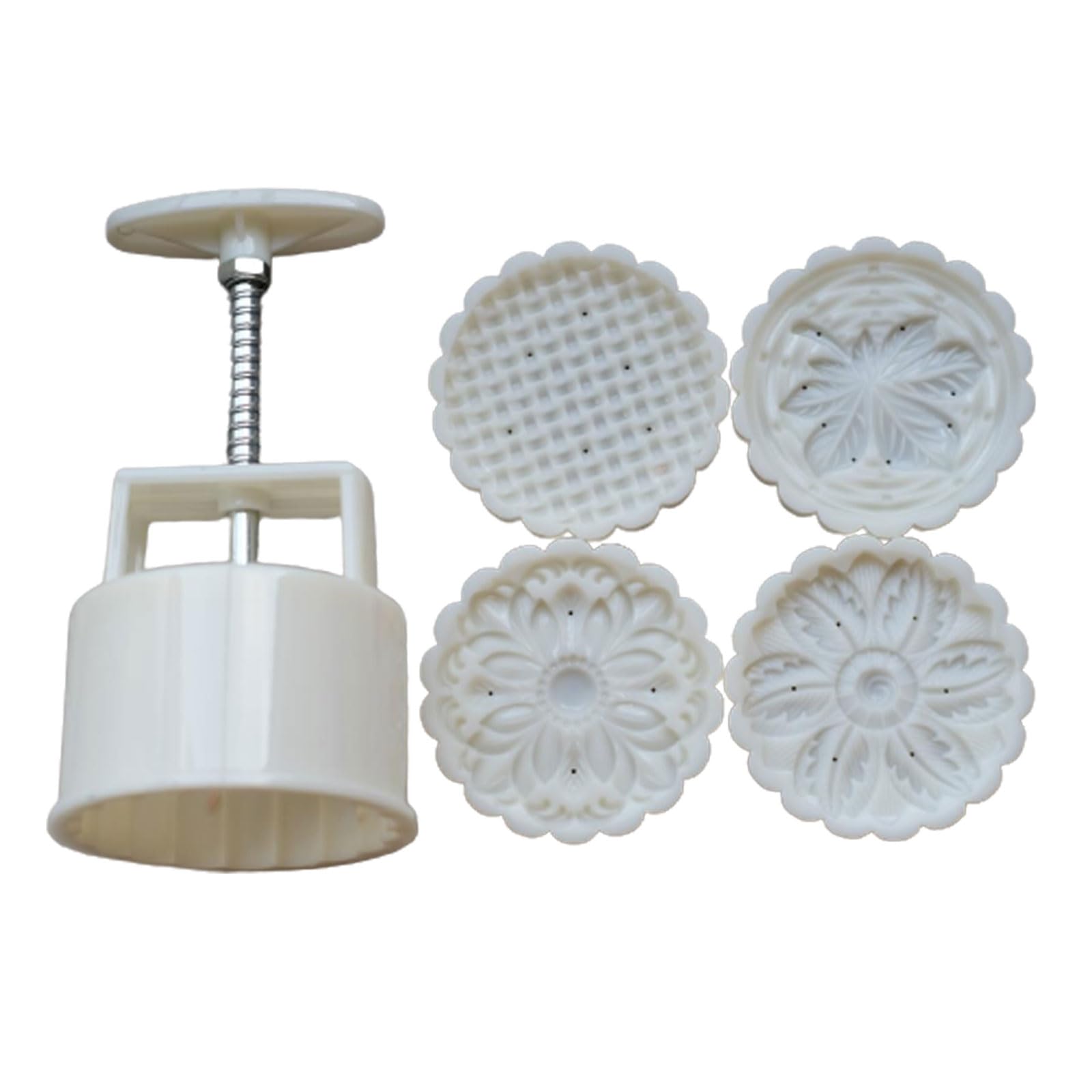 Tsophreniq 5-style Mung Bean Cake Mold Flower Midautumn Cake Mold Set Hand Pressed Cookie Dessert Pastry Baking Tool Flower Model