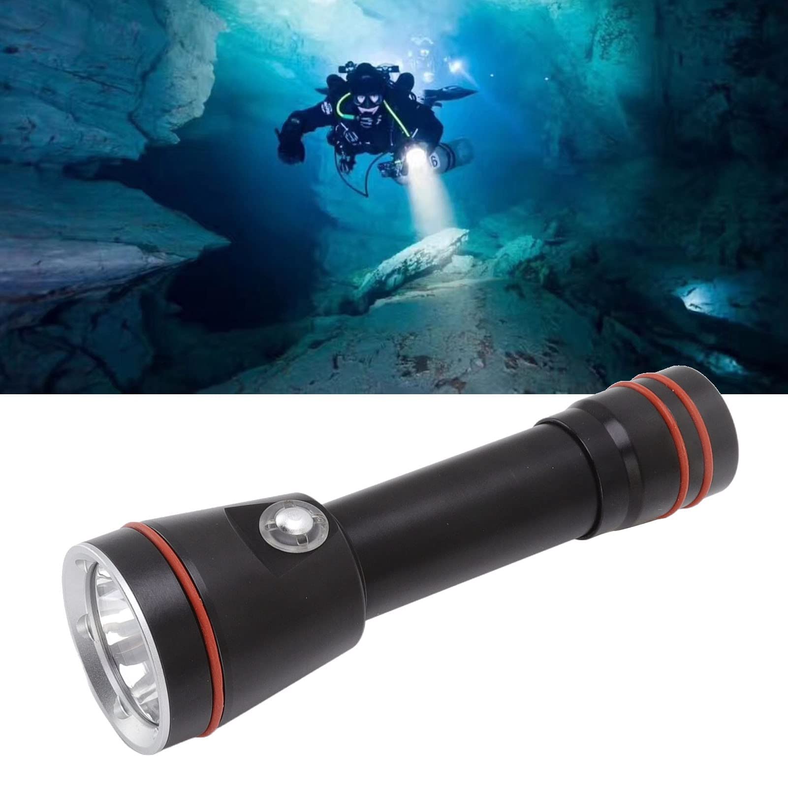 Torcia subacquea professionale Mtlavishness 5000LM, illuminazione di riempimento per immersioni, impermeabile IPX8, torcia subacquea per la pesca