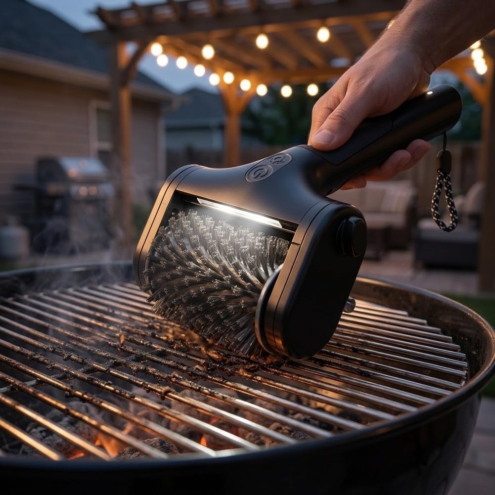 Cepillo Eléctrico BBQ con LED para Parrillas Cepillo Eléctrico