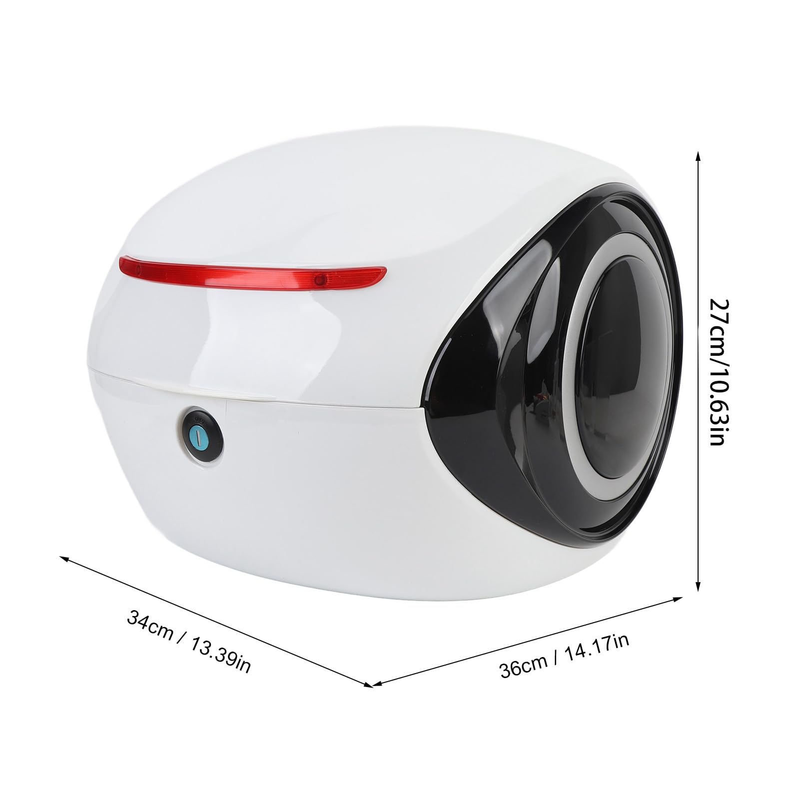 Acouto Top Case Portatif de Preuve Sportive d'ABS de Valise Supérieure de Moto de 32L pour Le Scooter électrique de Vélo Blanc à ABS Amovible Votre Boîte a Fait l'isolation élevée Légère (White)