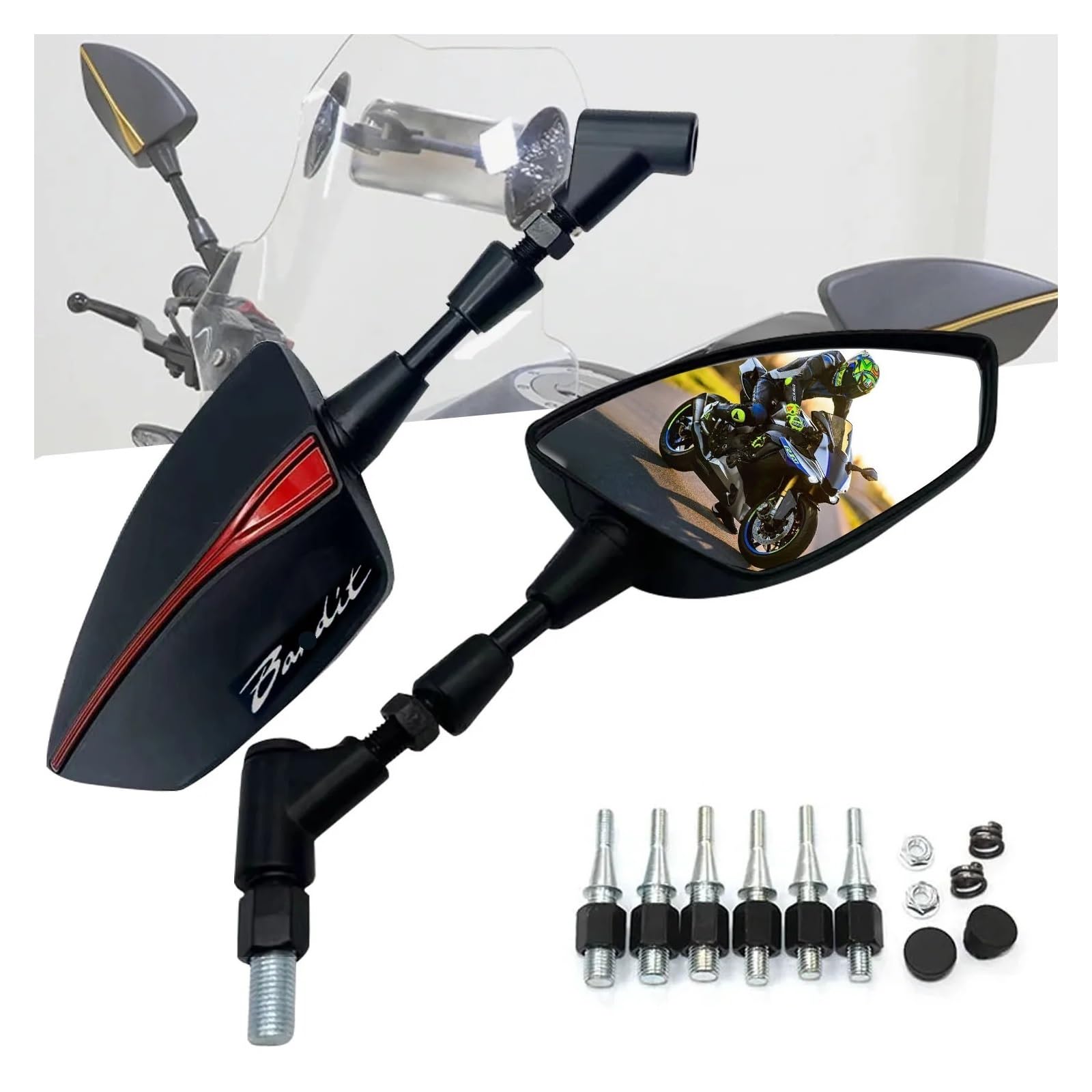 Rétroviseurs Latéraux Réglables Universels pour Suzuki Bandit GSF 400 600 650 650S 1200 1250 S 600S M8/M10 Miroir Latéral