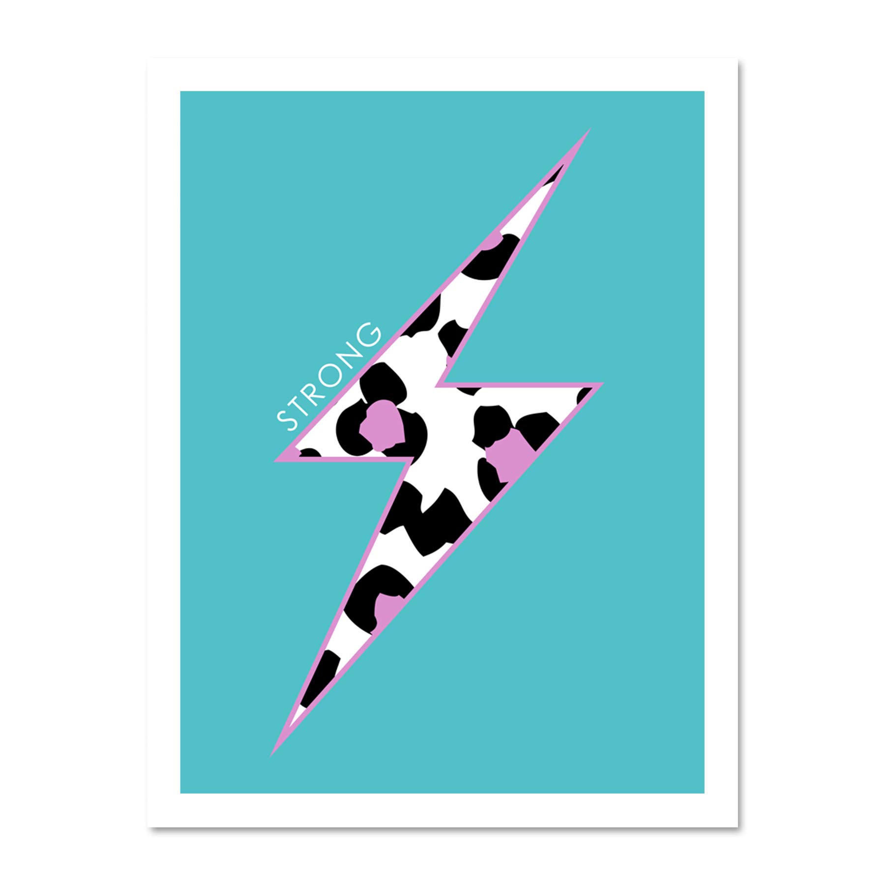 Wee Blue Coo Leopard Blue And Purple Solid Strong Large Framed Art Print Wall Poster 18x24 inch