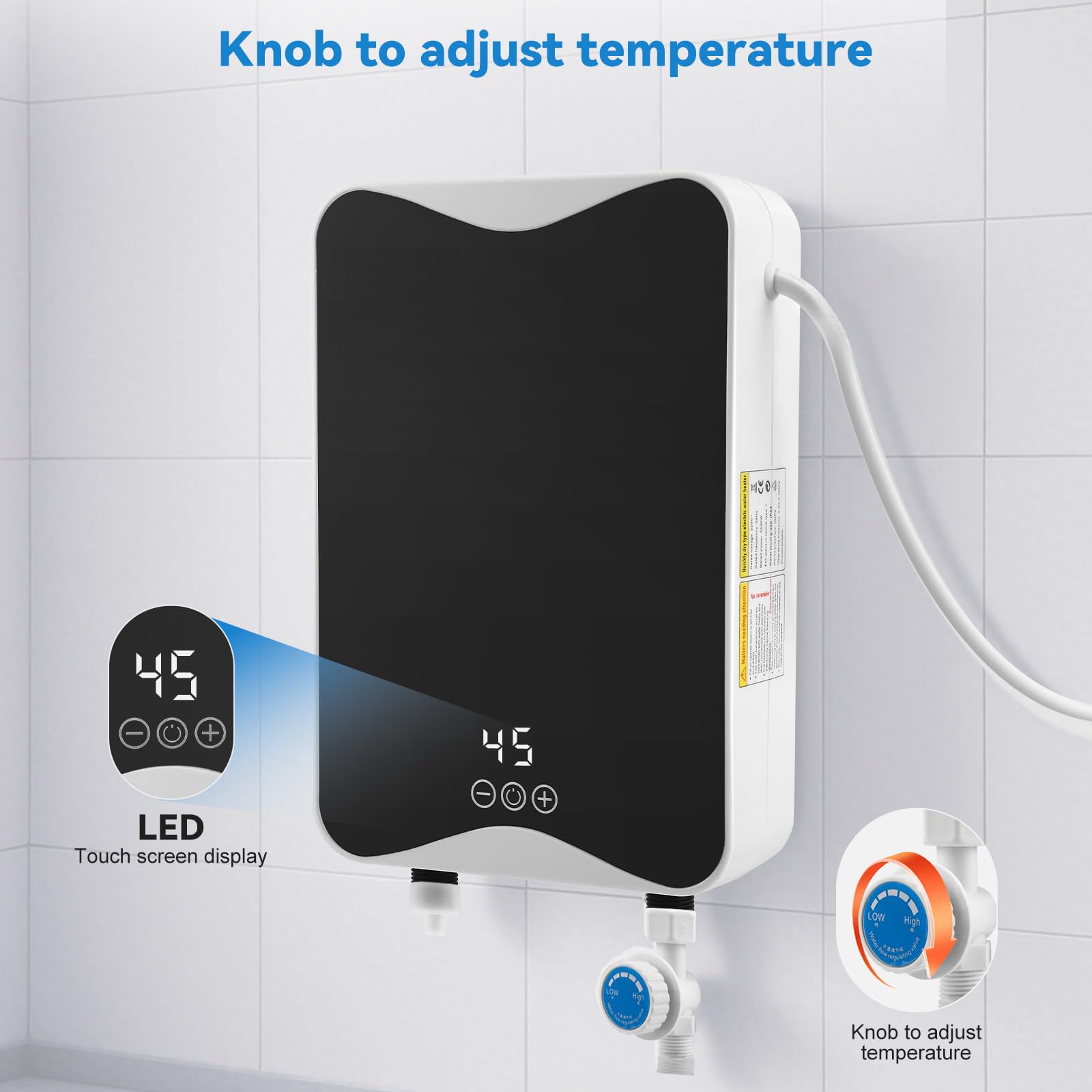 Strixorn Durchlauferhitzer 3800W - Elektronischer Warmwasserbereiter Für Küche & Dusche