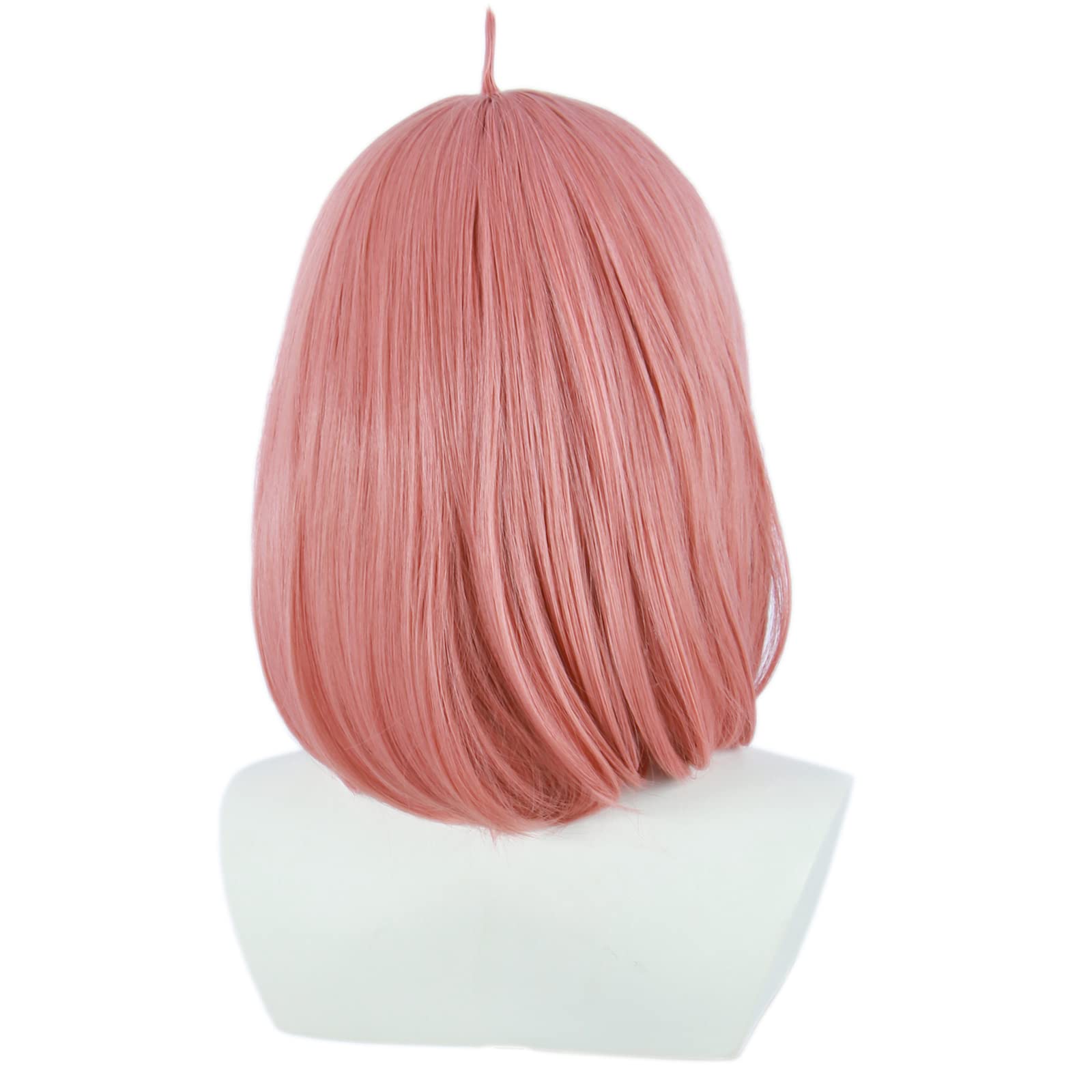 Linfairy Short Bob Pink Anya Forger Cosplay Wig Fancy Dress Costume Accessories for Women, 61 centimeters - Image 4