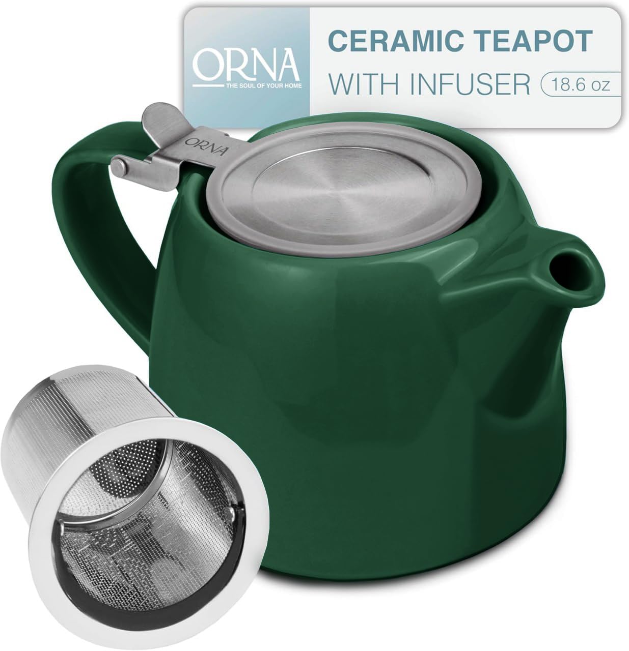 ORNA Ceramic Teapot with Tea Infuser