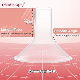Nenesupply 24mm Flange Breastshield Compatible with Lansinoh Pump Parts and Breastpumps. Replacement to Lansinoh Flange 24mm Breastshield. Work with SignaturePro SmartPump Manual