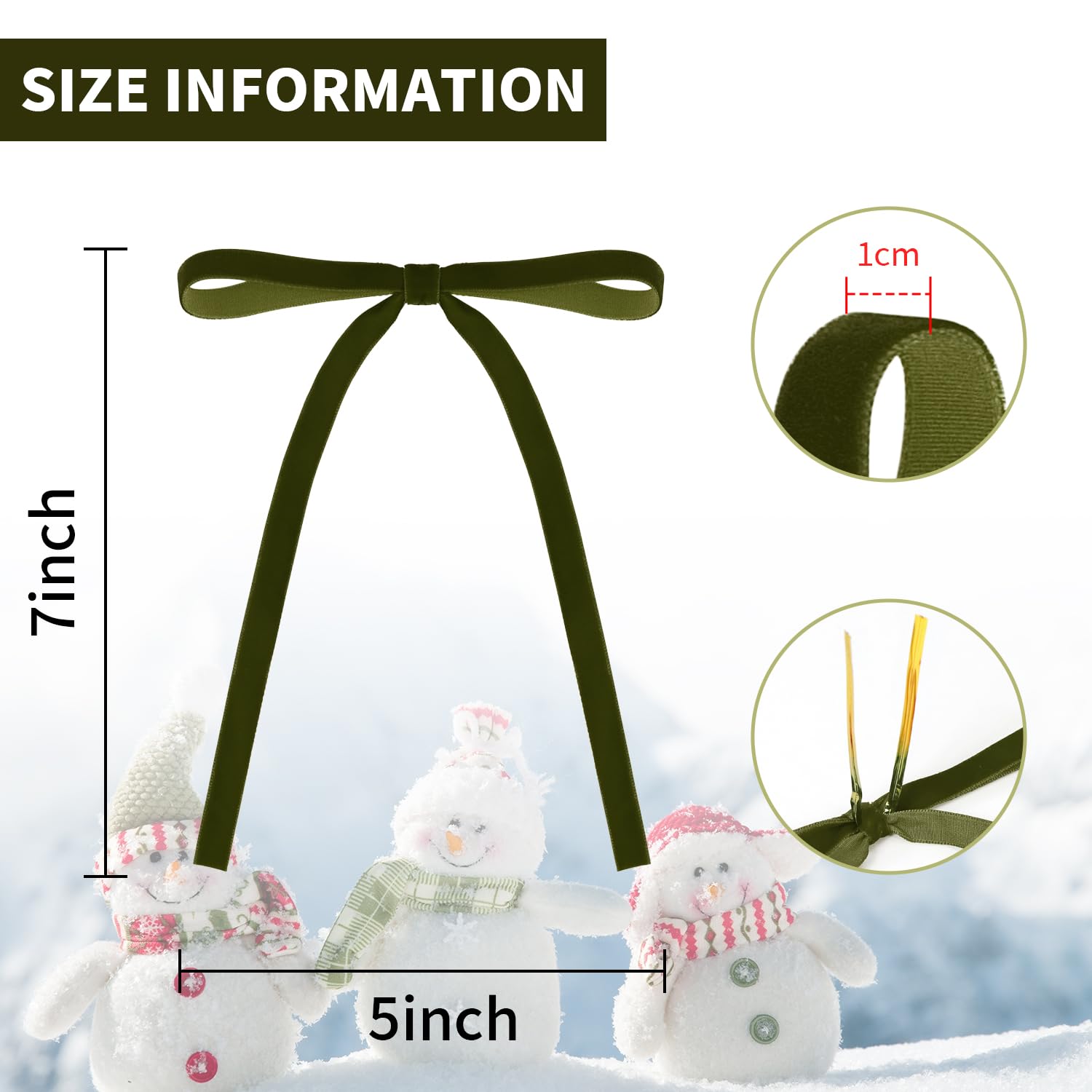 KKSTY 30Pcs Christmas Velvet Bows, Vintage Style Velvet Ribbon Bows for Christmas Tree Gift Wrapping, Wreaths, Garlands - Image 2