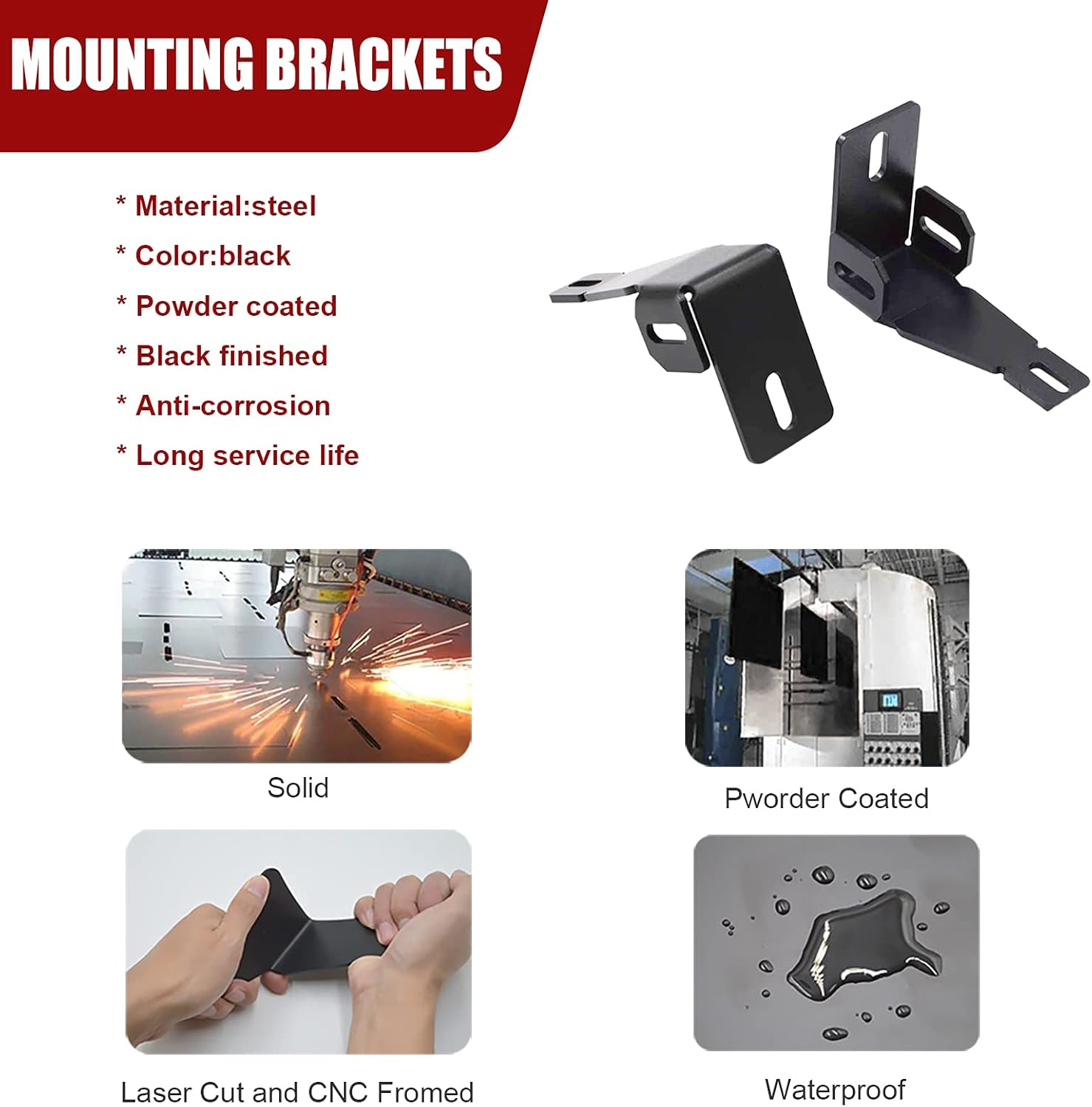 2x 3'' 24W LED Fog Light Pod W/Plug Wiring Kit & Front Bumper Mounting Brackets Compatible with Ford F250 F350 F450 Super Duty Excursion 1999-2016