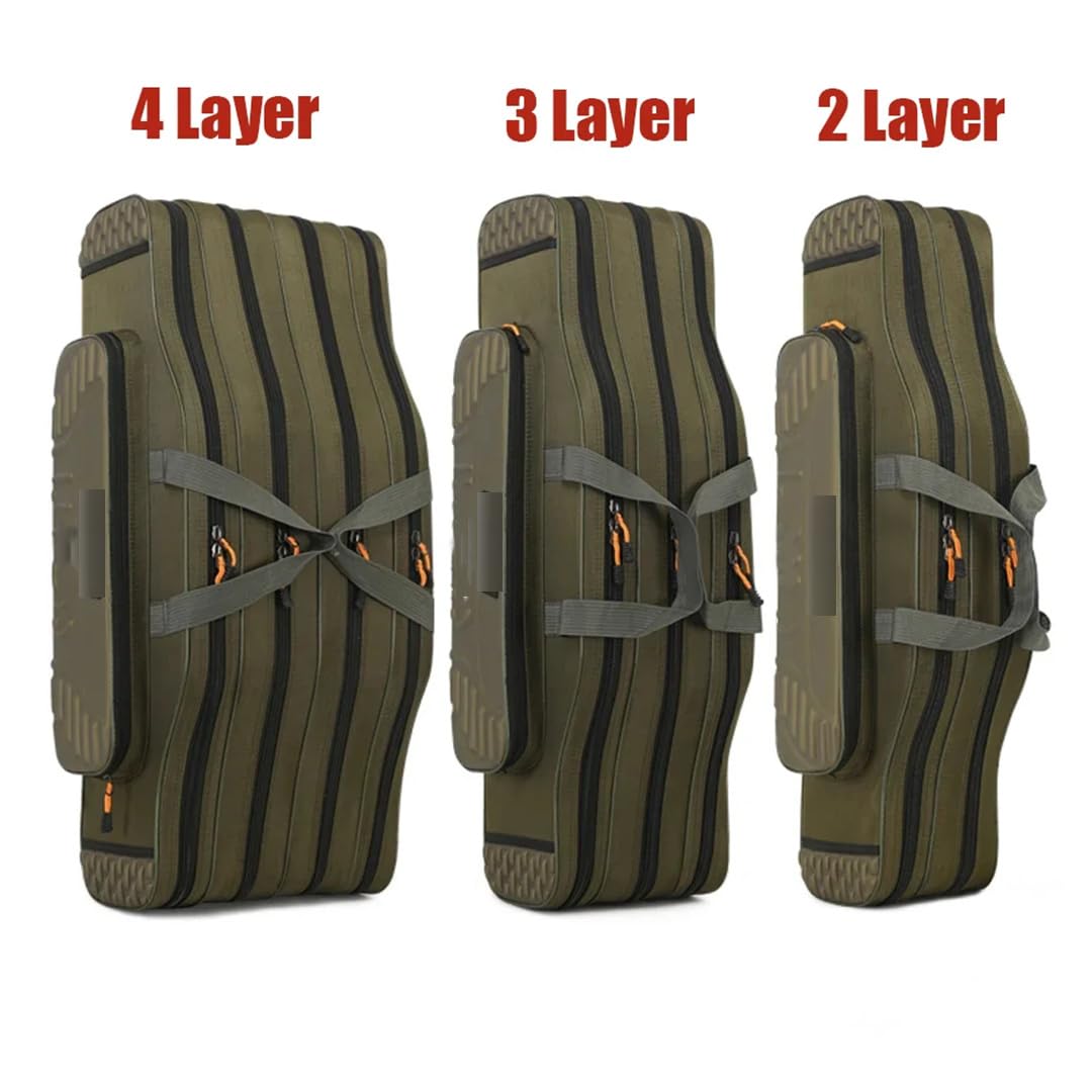 Suwequest 70-130 cm torba na sprzęt wędkarski torba na wędkę lekka duża pojemność wodoodporna wielofunkcyjna torba na sprzęt wędkarski, 4 warstwy, 30L