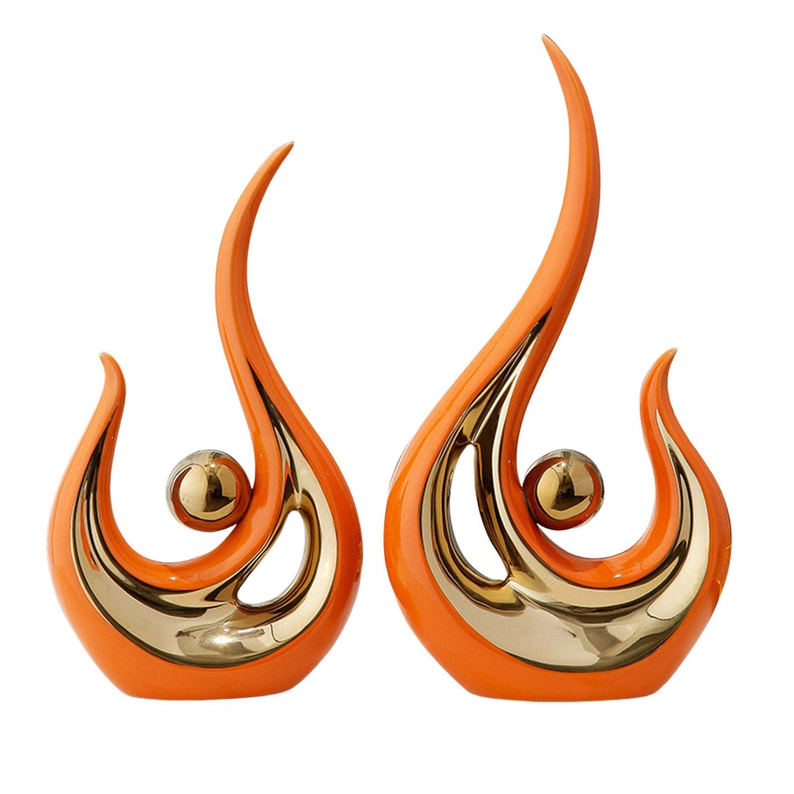 2 Pcs Keramik Statuen Abstrakt Paar Phoenix Geformte Kunst Statue Bücherregal TV Schrank Wohnzimmer Schlafzimmer Dekoration