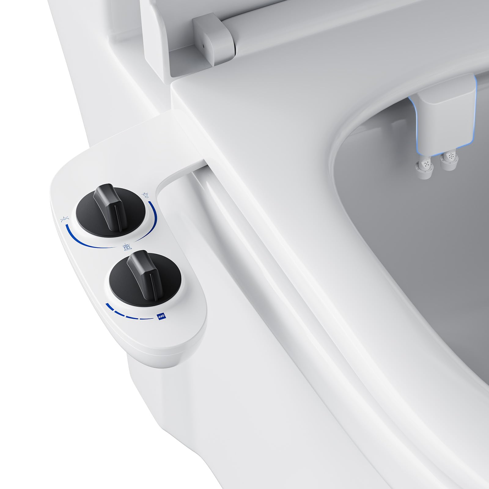 Photo 1 of Bidet Attachment for Toilet Seat, Dual Nozzle Rear/Feminine Wash, Self Cleaning Sprayer, Non Electric Bidet with Adjustable Cold Water Pressure