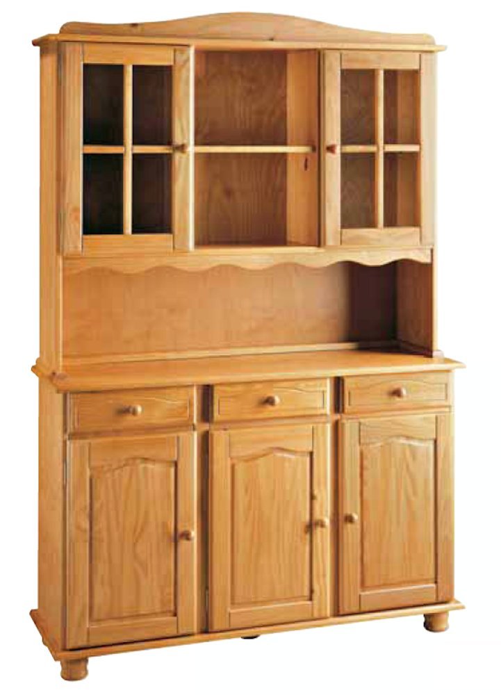 La Factoría Muebles - Alacena 3 puertas en pino macizo, talla 130 x 197 x 42cm