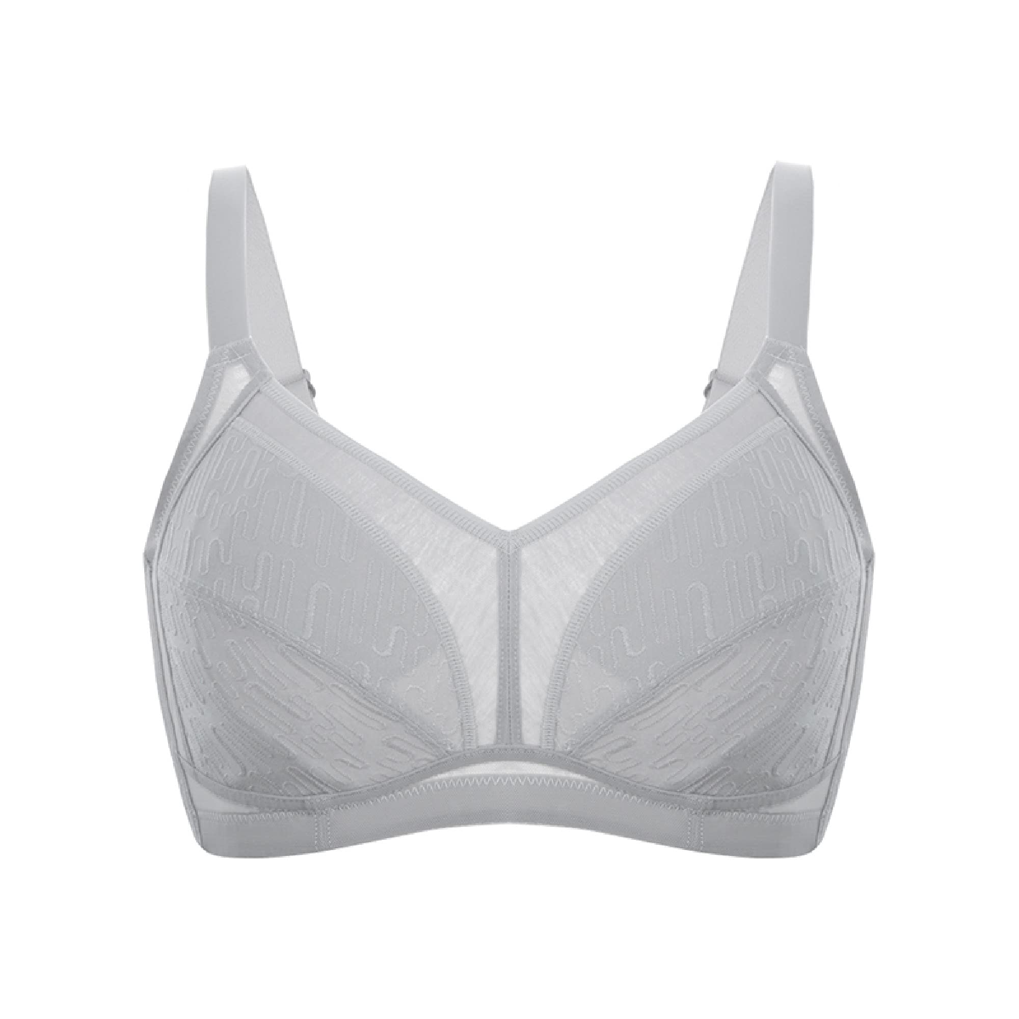 WENJUN Women's Full Figure Plus Size Reggiseno sportivo, senza cuciture senza fili completo di sostegno, copertura completa non imbottito Bralette (colore : grigio, taglia: 110D)