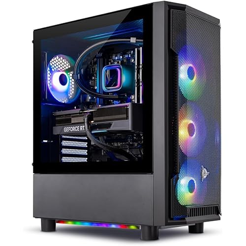 Skytech Gaming Shadow Gaming PC Desktop – AMD Ryzen 7 5700X 3.4 GHz, NVIDIA RTX 3060, 1TB NVME SSD, 16GB DDR4 RAM 3200, 600W Gold PSU, 11AC Wi-Fi, Windows 11 Home 64-bit
