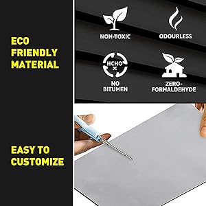 MODIGT 394mil/10mm Heat & Sound Insulation Mat 16.15 sqft Self-Adhesive Sound Deadener Mat Noise Control Hood Insulation Sound Deadening Dampening Mat for Engine Hood Roof 15 Pieces(15.7" x 9.8")