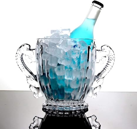 Amazon ガラス アイスペール ポータブル ワインクーラー シャンパン アイスペール ハンドル付き クリスタル バー器具 シャンパンクーラー アイスバケット バー 屋外 キャンプ B 16x13x10cm 6x5x4inch クーラー オンライン通販