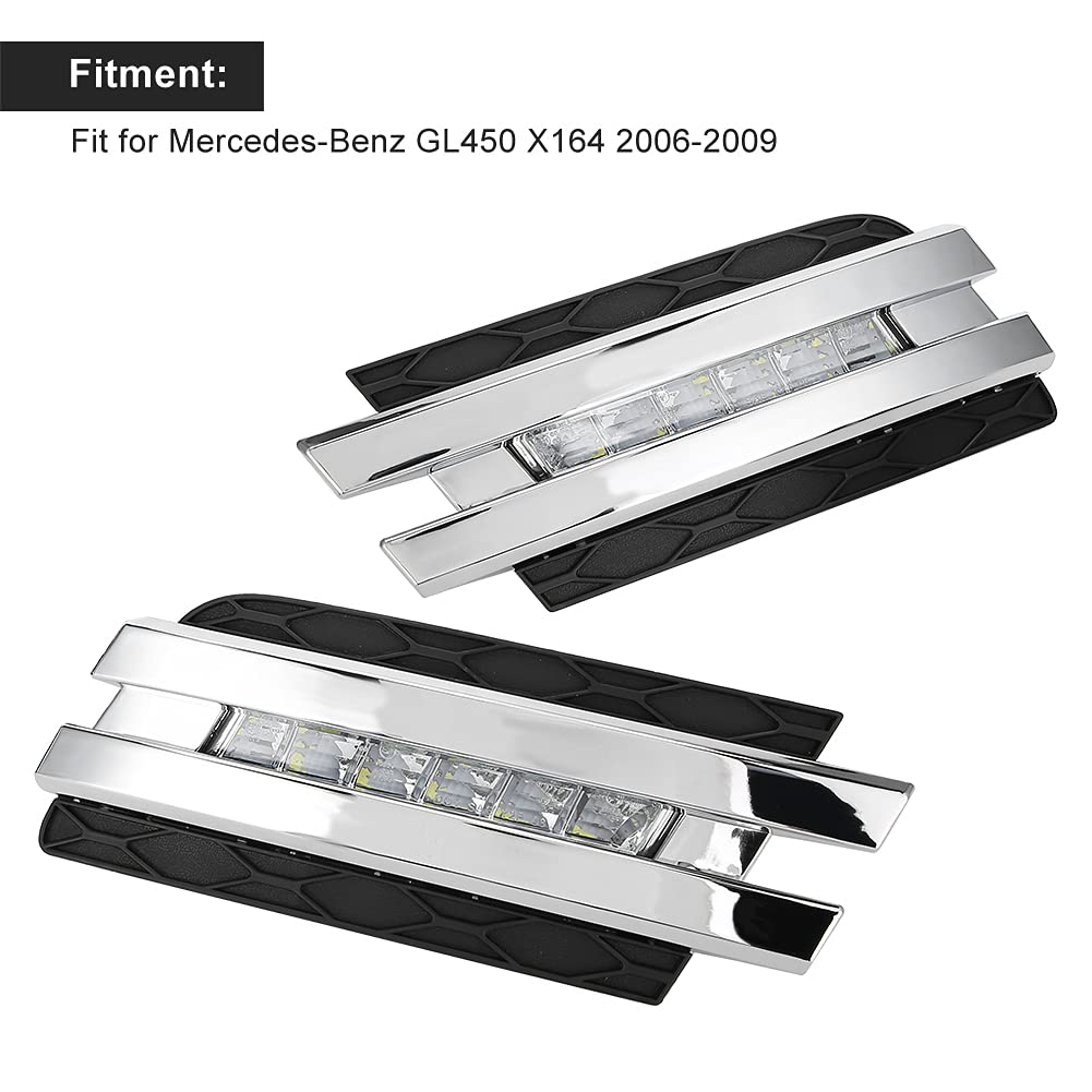 Cocoarm Światła do Jazdy Dziennej LED ABS Lampa do Jazdy Dziennej Samochodu 5000 8000 K DC12V Wodoodporna, Odporna na Wstrząsy Mała Moc dla GL450 X164 2006 2009