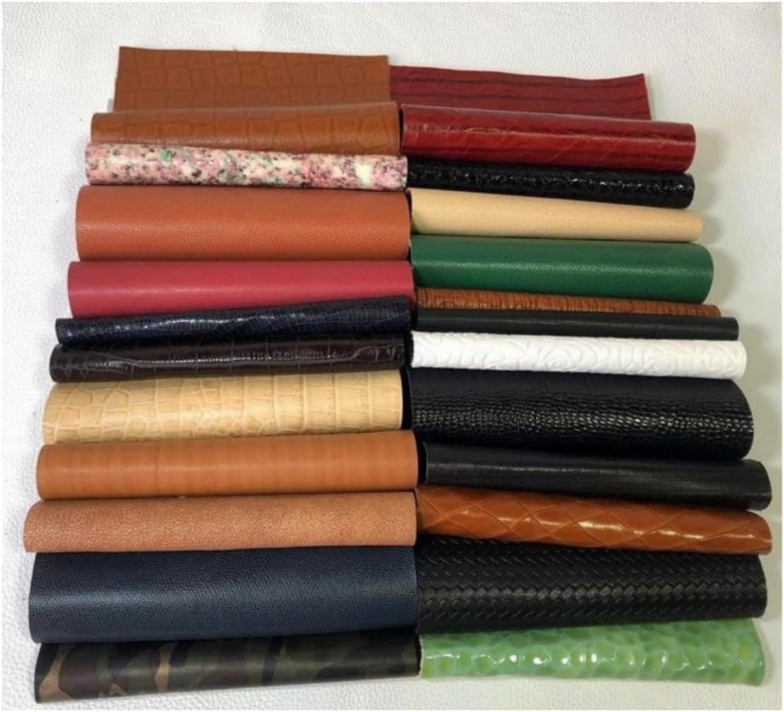 Bioristar Natural Random Grain Cowside Leather 3 Pack Genuine Leather Pieces(8"x12") for Leather Work 1.2-1.8MM Thick Tooling Leather Square Leather Scraps (Textured Mmbossing Series)