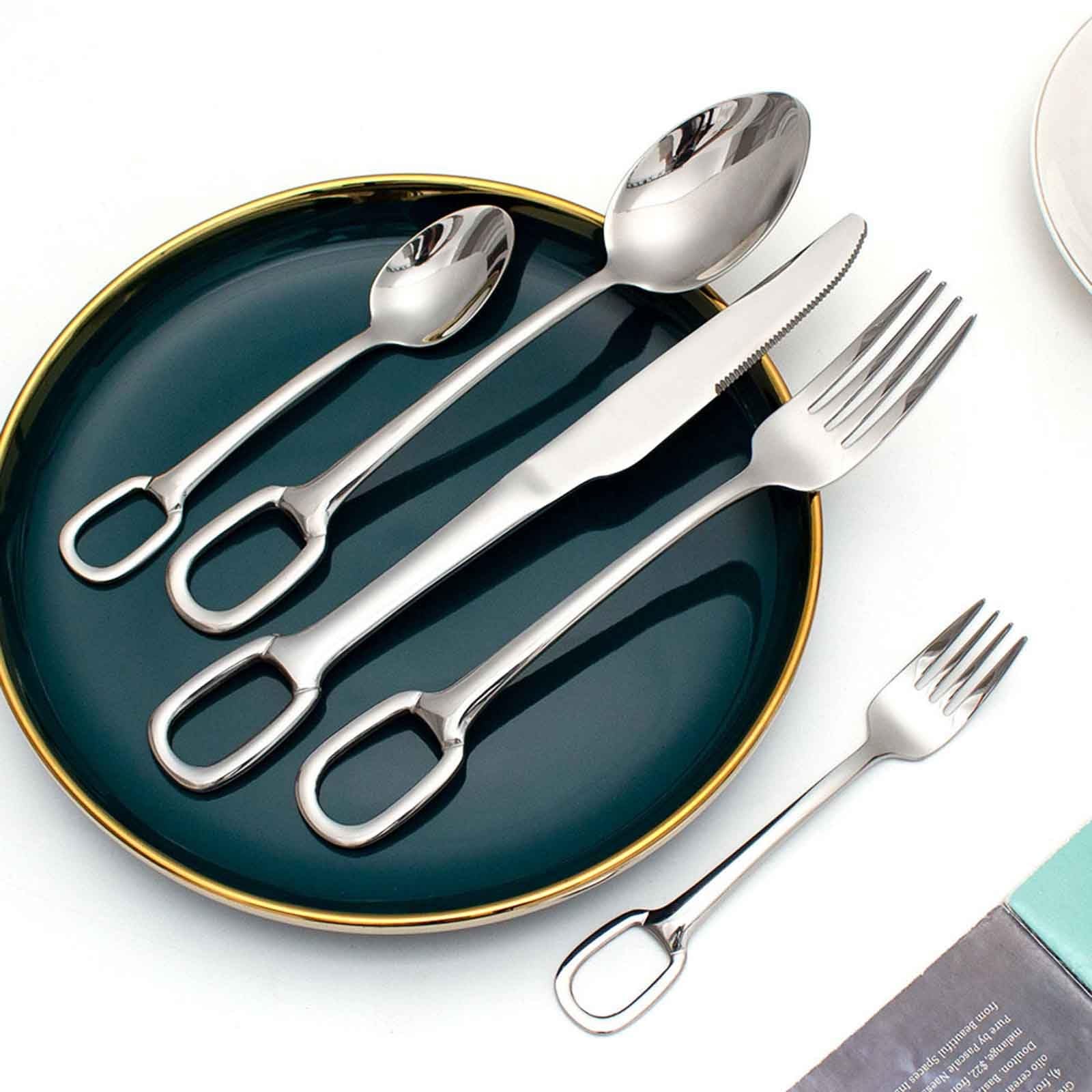 Ensemble Couverts De Table, Set De 5/20 Ménagères Service À Couvert Acier Inoxydable,Ménagère Assortie Poli Miroir, Idéal Comme Cadeau