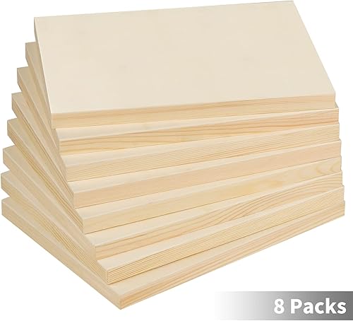 Miniatura 4 de ADXCO Paquete de 8 paneles de madera de 9 x 12 pulgadas, tableros de madera de madera sin terminar para pintura, arte, verter con aceites, acrílicos
