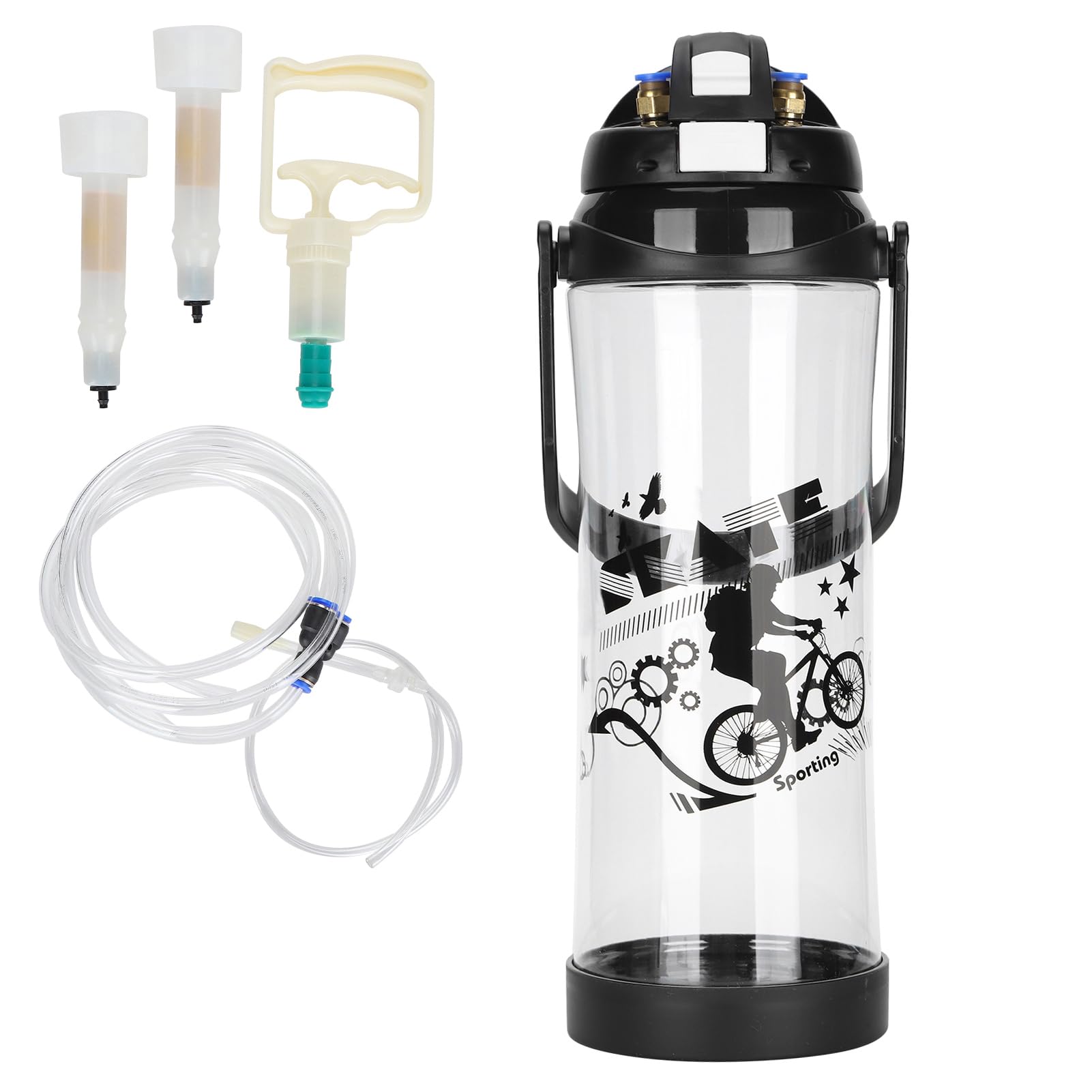 Fockety Machine à traire Les chèvres, Trayeuse Manuelle 3L à Double tête en Plastique, trayeuse Domestique, Seau avec Pompe à Vide réglable, matériel de traite pour Moutons et Vaches (tête Double)