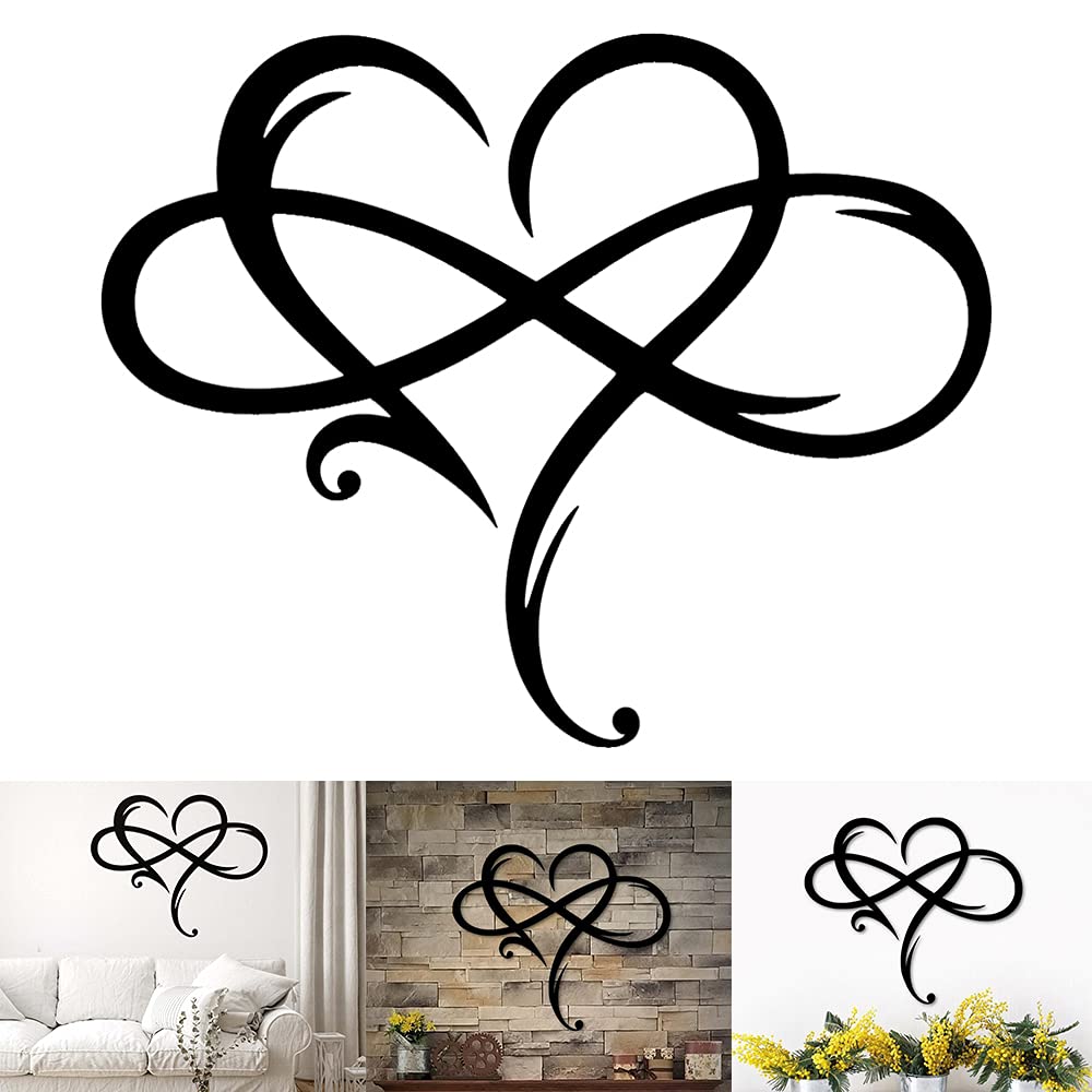 Infinity Heart Metal Wall Art – Love Sign, Home Decor, Multicolor, Iron, Wall Mounted