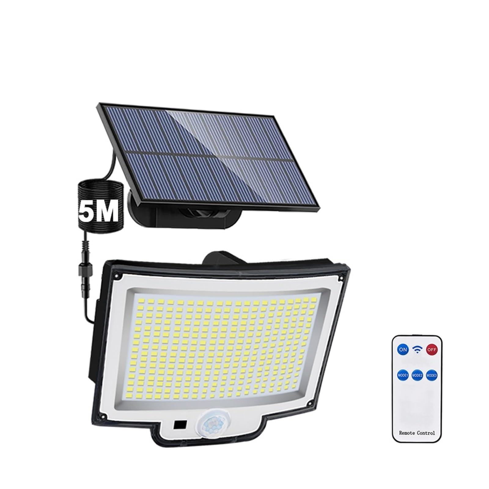LNHHG Solar Flood Light Solar Light Outdoor 328/348 LED Integrated Super Bright Motion Sensor Strong Power IP65 Waterproof 3 Working Modes Garden Wall for Garden Driveway Garage Patio(318LED)