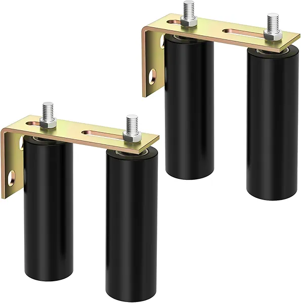 ForoGore 2 Pack 6" Slide Gate Guide Roller with L-Bracket Universal Sliding Gate Rollers Adjustable Sliding Gate Guide Roller for Rolling Gate, Sliding Door, Garage Door, Sliding Gate Hardware Kit