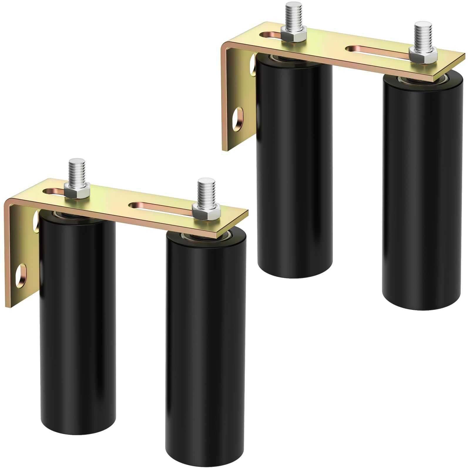 ForoGore 2 Pack 6" Slide Gate Guide Roller with L-Bracket Universal Sliding Gate Rollers Adjustable Sliding Gate Guide Roller for Rolling Gate, Sliding Door, Garage Door, Sliding Gate Hardware Kit-image-9