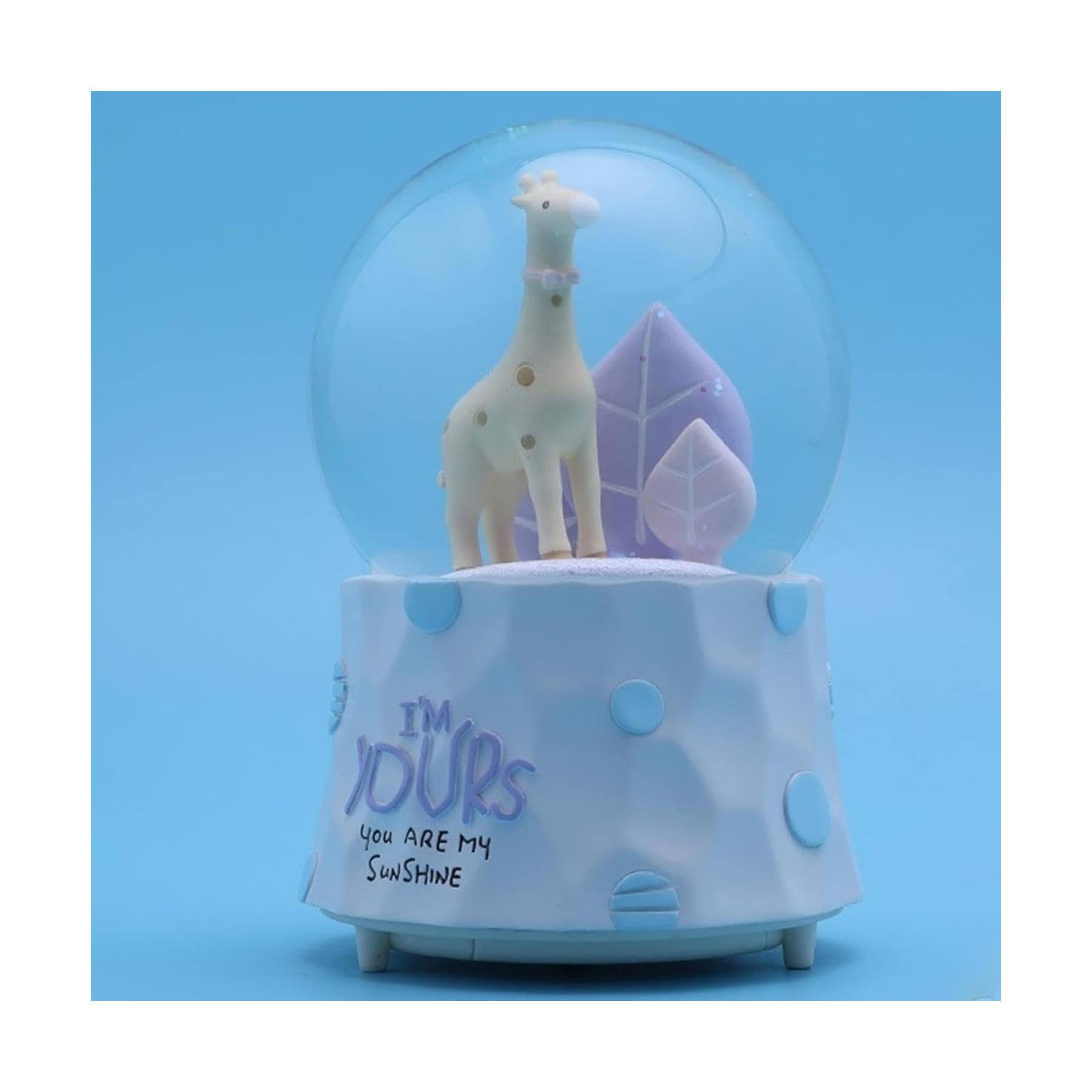 Globo de nieve musical de jirafa para regalo navideño 6