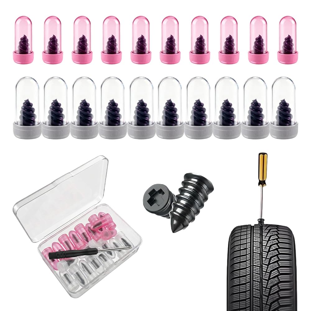 Tire Repair Rubber Nails Kit Vacuum Tire Repair Kits Spiral Rubber Screws Tire Quick Puncture Repair Tools for