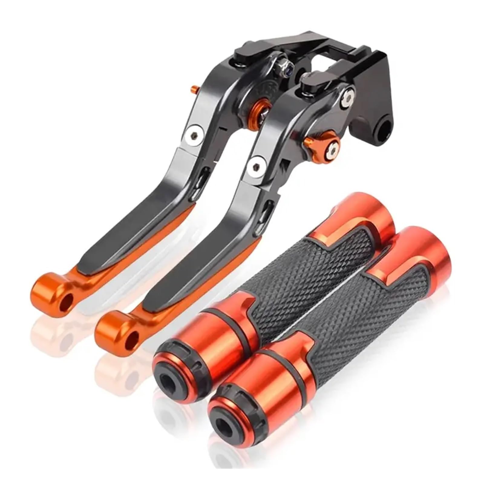 Wfsowxdm Gray Orange Motorcycle Levers Brake Clutch Handle Lever For Duc&Ati Hypermotard 950 / Sp 2019-2020 Multistrada V4 1200 1260 Motorcycle Adjustable Brake Clutch Levers And Handbar Grips