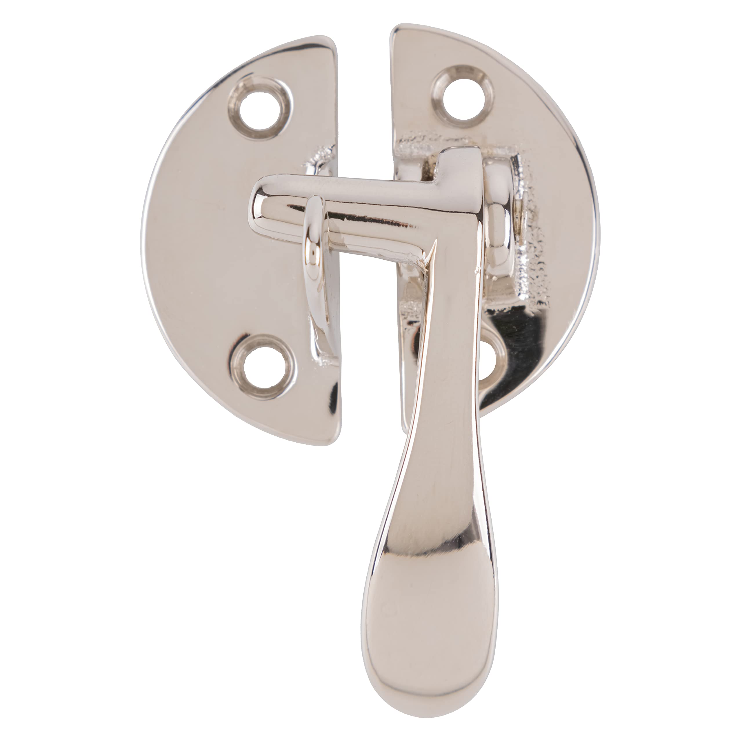 Nickel Right Flush Cabinet or Cupboard Lever Latch with Catch | Antique Cabinet, Vintage Cupboard Reproduction Hardware | UA-116-HLPN