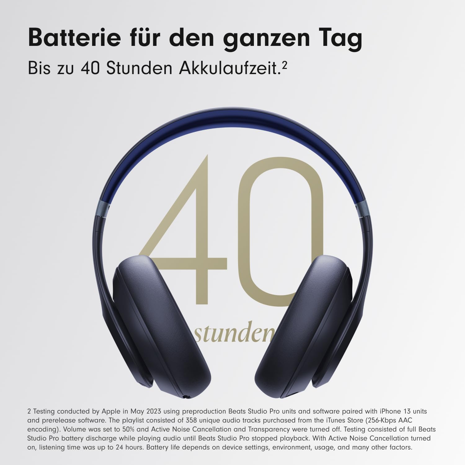 Beats Studio Pro – Komplett Kabellose Bluetooth Noise Cancelling Kopfhörer – Personalisiertes 3D Audio, USB-C verlustfreies Audio, Apple & Android Kompatibilität- Navy