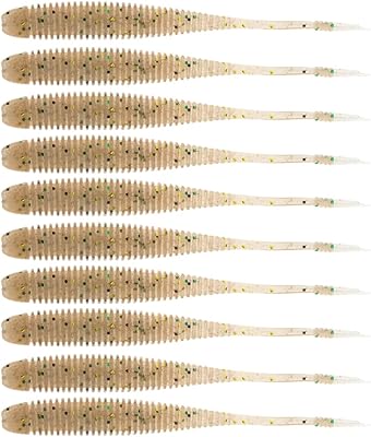 BAITFUEL Flat Sided Shad Infused with Supercharged X55 Formula Gel: Fish Scent Technology with Powerful Attractants | 3.5-Inch, Perch (PN: X77617)