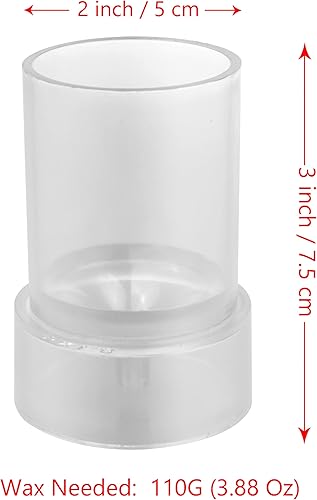 Miniatura 3 de MILIVIXAY 2 moldes para velas de pilar altura 3.0 pulgadas, diámetro mechas de 2.0 a 30 pies de largo, 2 soportes para mechas, un sellador de molde