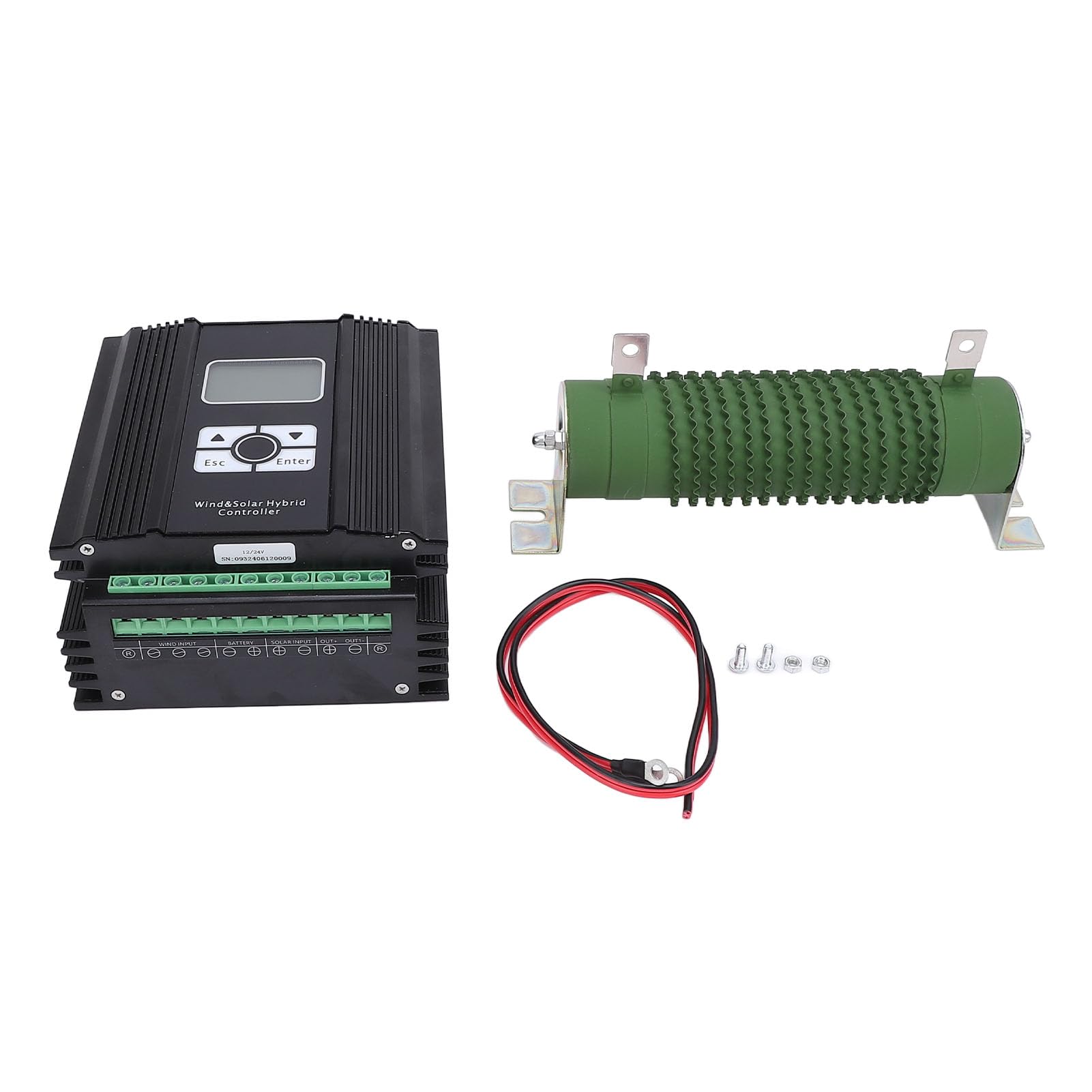 Hybrydowy Kontroler Energii Słonecznej MPPT 12 V/24 V Hybrydowy Kontroler ładowania Energii Słonecznej Wiatrowej Wyświetlacz LCD System Paneli Słonecznych Inteligentny (skorupa