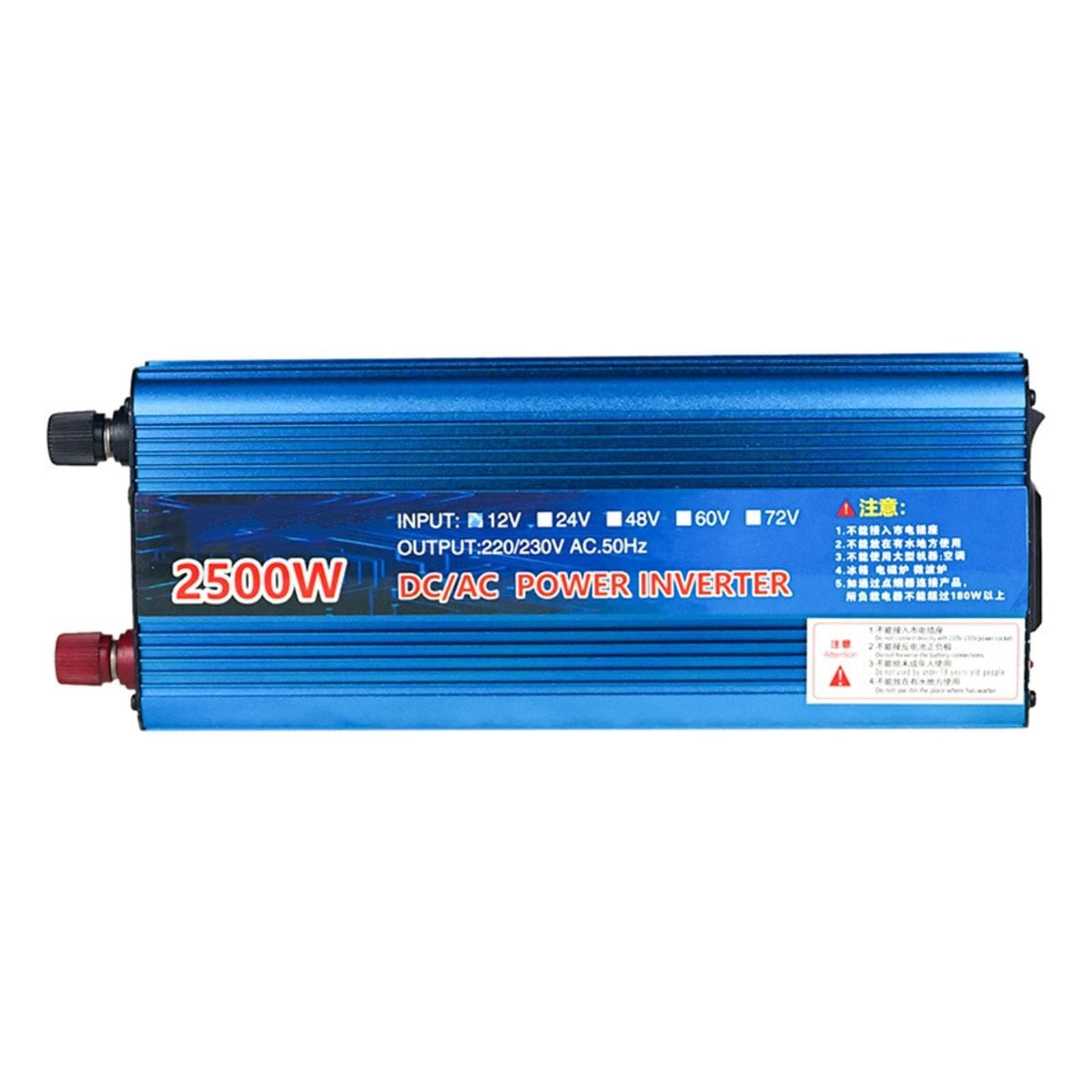PWANUIGTE LCD Display 1200W/2000W/2500W Home Power Inverter DC 12v24v48v60v to 220V Smart Car with USB Interface(2500W,48V-220V)