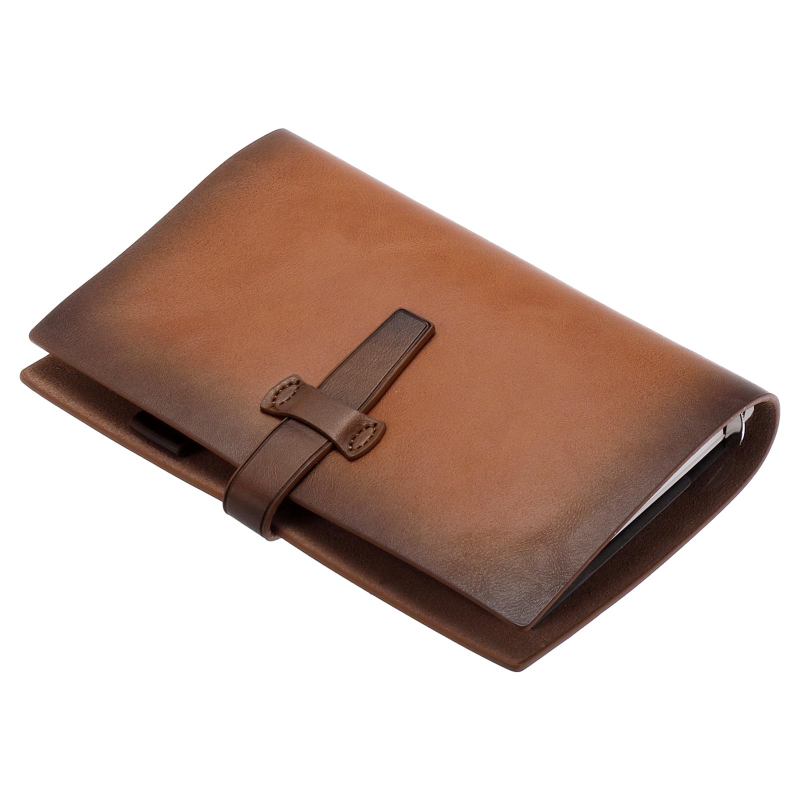 YOKIVE PU Leather Journal, 1 Pcs A6 Refillable Notebook Lined Travel Journal with Buckle Great for Office Writing Travel Business Working, Brown