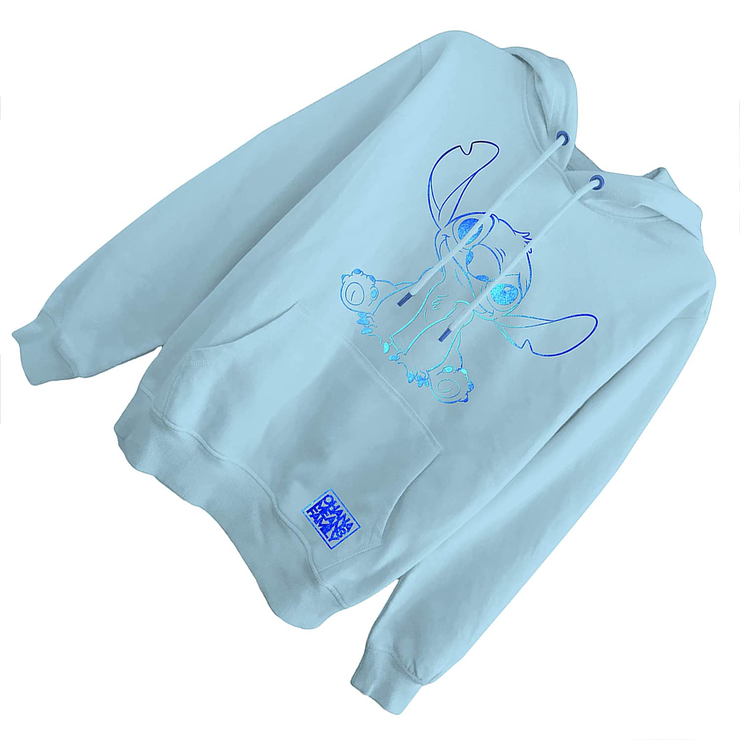 Damen Lilo and Stitch Sweatshirt - Damen Classic Lilo and Stitch Ohana - Fashion Hoodie Sweatshirt mit Folie