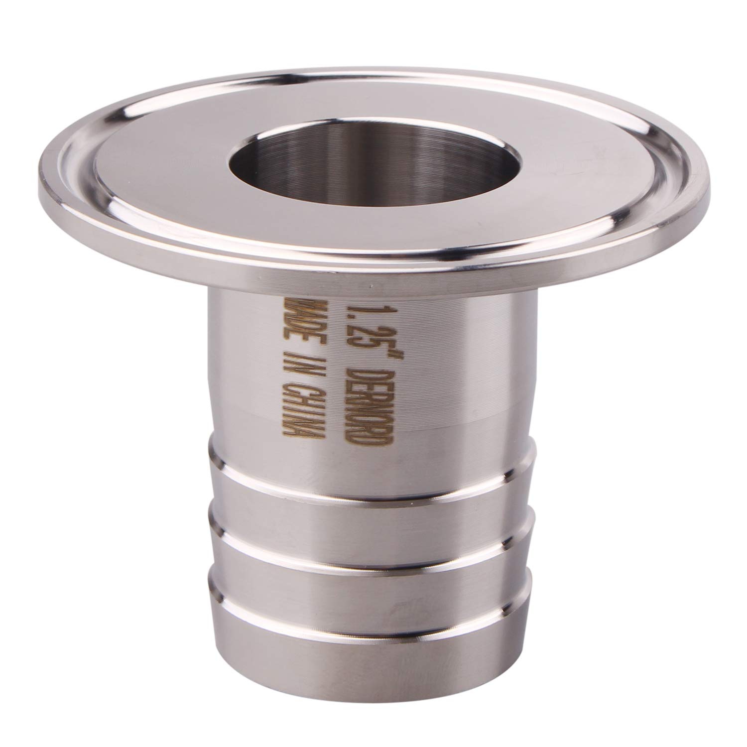 DERNORD 2" Tri Clamp to 1.25" Hose Barbed Adapter SUS304 Sanitary Hose Barb Pipe Fitting (1.25 Inch Barb Hose)
