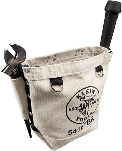 Miniatura 5 de Klein Tools 5416TBR Bolsa de herramientas, bolsa de herramientas de retención de pernos construida de lona No. 4 con parte inferior reforzada,
