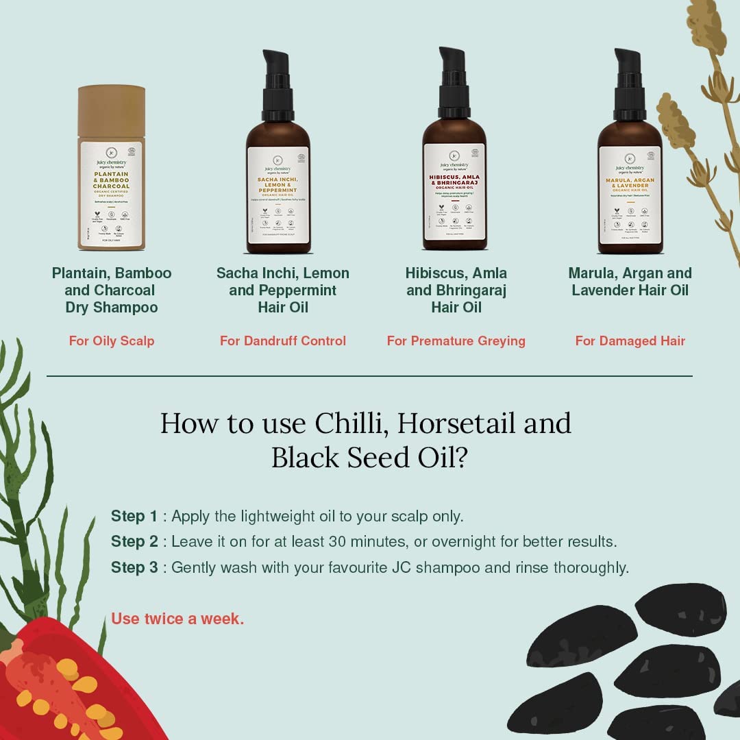 Chilli, Horsetail & Blackseed Hair Oil, 30 ml