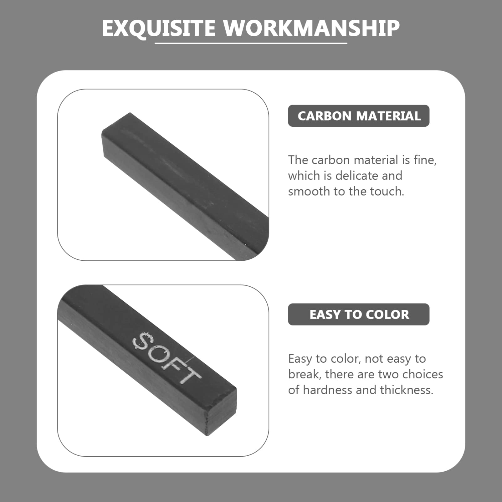 FOMIYES Painting Tools 6pcs Charcoal Stick Set Sketching Bars Student Stationery Art Supplies Soft Medium Hard Charcoal Sticks