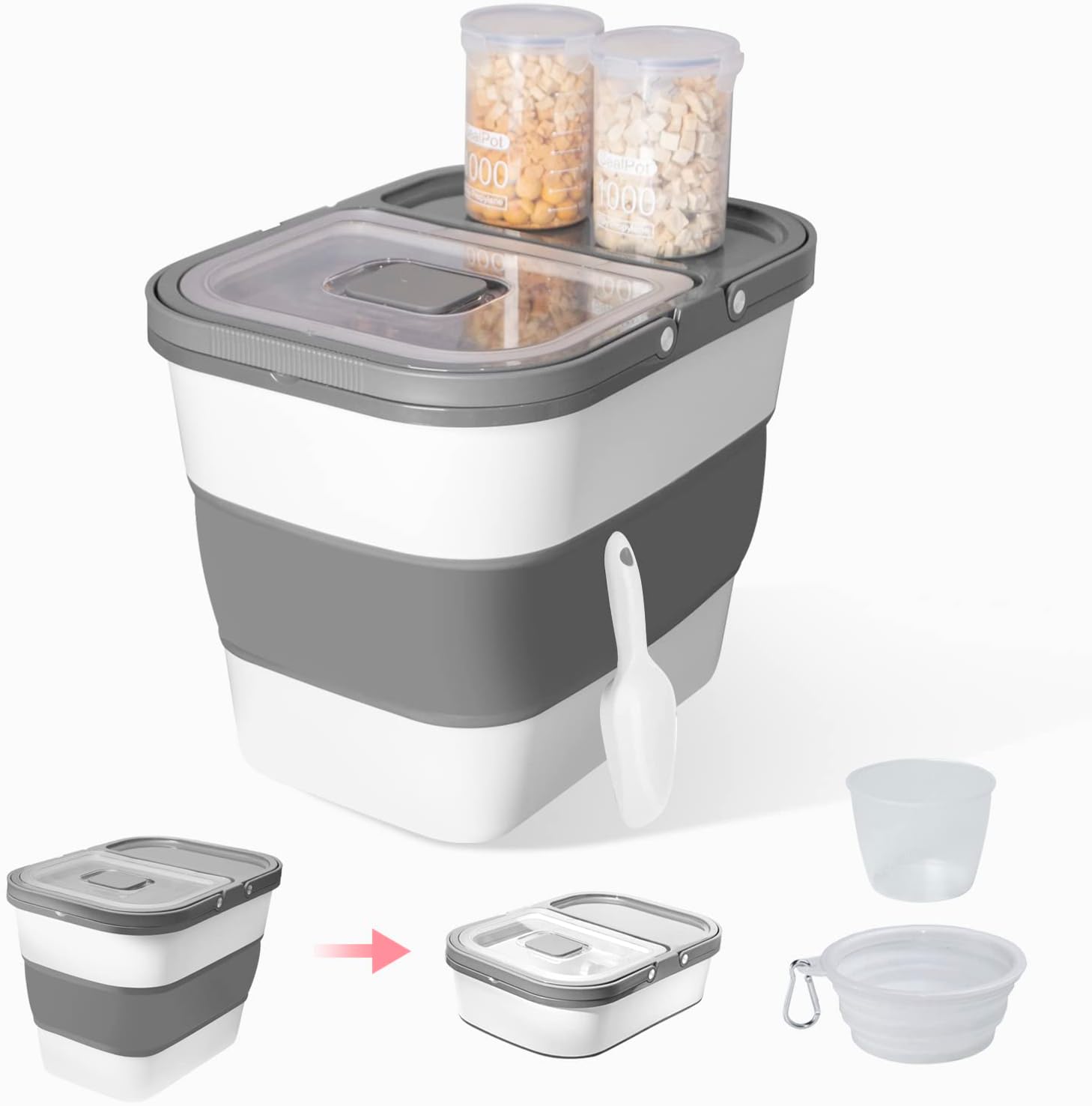 DDMOMMY Dog Food Storage Container, Pet Cat Food Containers