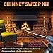 Sealegend 33 Feet Chimney Cleaning Kit Chimney Brush, Chimney Sweep Kit and Chimney Cleaning Logs Fireplace Tools Set with 10 Flexible Rods