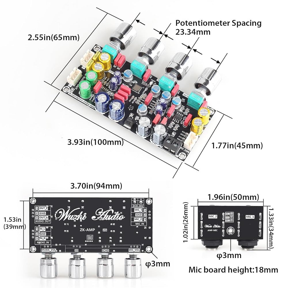 DollaTek Carte amplificateur de microphone numérique Plaque de karaoké Préamplificateur Réverbérateur Suite Composant Carte amplificateur de microphone AMP ?